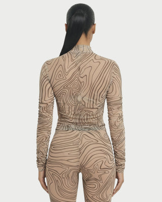 Conjunto de top de malla y pantalón acampanado RILA