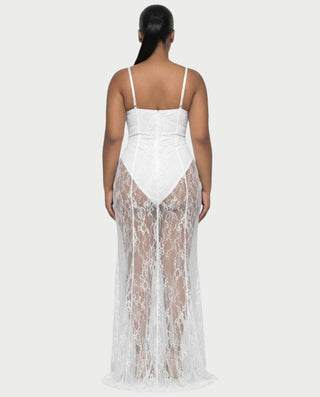 ZENRA Sheer Lace Maxi Dress