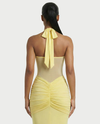 Vestido largo plisado con degradado LIVIANA