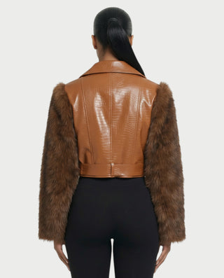 Chaqueta de piel sintética con textura de cocodrilo BEXLEY