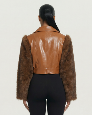 Chaqueta de piel sintética con textura de cocodrilo BEXLEY