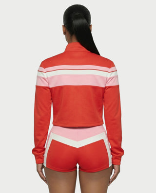 Conjunto de tres piezas de chaqueta con cremallera en contraste EMBERLY