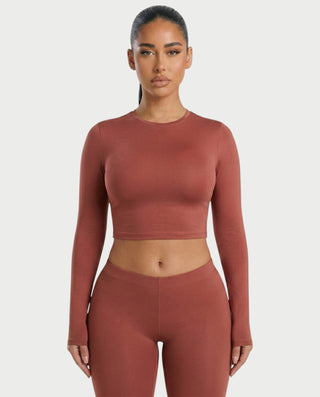 VANNA Long-Sleeve Waist Cinching Slim-Fit Top