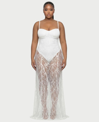 ZENRA Sheer Lace Maxi Dress
