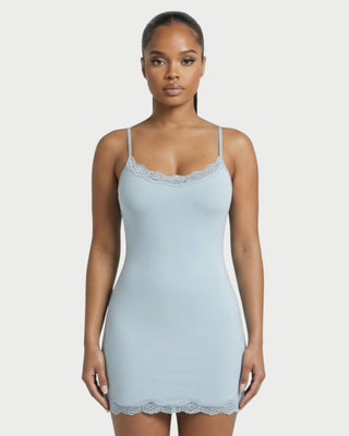 MEVAYA Lace-Trim Cami Bodycon Mini Dress