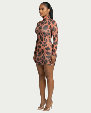 Vestido mini ajustado con estampado de leopardo JAMILA