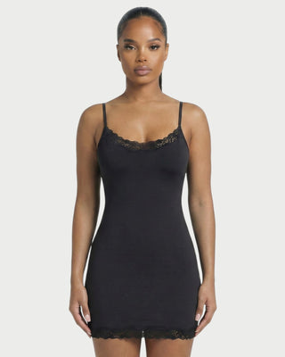 MEVAYA Lace-Trim Cami Bodycon Mini Dress