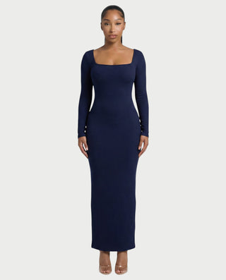 Vestido largo plisado con degradado LIVIANA