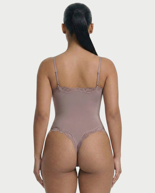 AMELYA Lace-Trim Shapewear Bodysuit