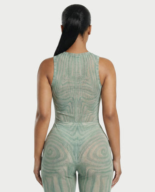 ESMERALDA Illusion Mesh Bodysuit & Pants Set