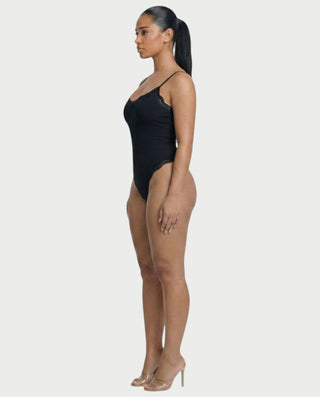 AMELYA Lace-Trim Shapewear Bodysuit