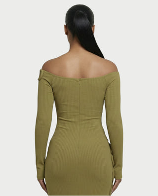 CARAMINA Vestido largo con lazo escultural