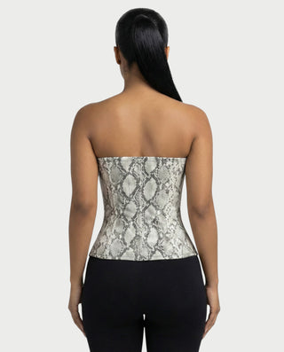 Top corsé con cordones y estampado de serpiente de ANDRA