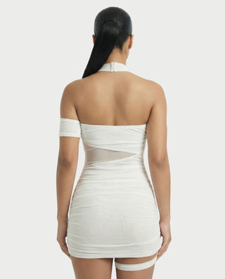 Vestido mini de malla drapeada SONIA