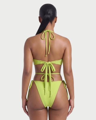 MARISOL Three-Piece Floral Appliqué Bikini Skirt Set