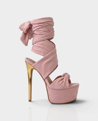 MEGUMI Wraparound Ankle Platform Stiletto Heels