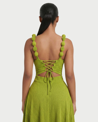 SHINE V-Neck Knotted Strap Top & Asymmetric Midi Skirt Set