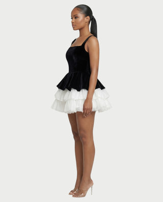 Vestido midi con flecos y escote pronunciado de LIRRA