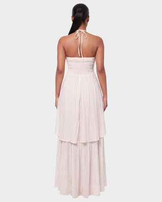 ELIORA Halter Cutout Top & Tiered Skirt Set