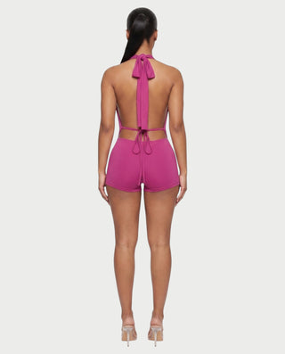 JENE Cowl Halter Top & Shorts Set