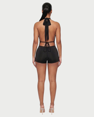 JENE Cowl Halter Top & Shorts Set