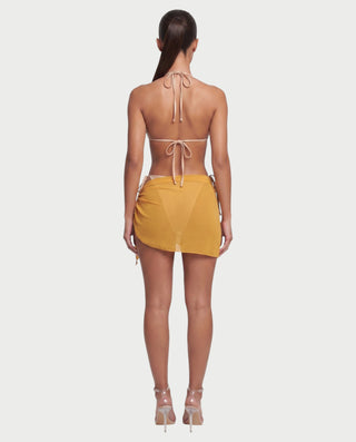 HEXA Mesh Floral Appliqué Bikini & Sarong Set