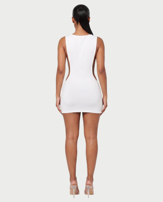 ZELVIA Open-Side Studded Bodycon Mini Dress