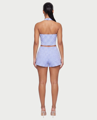 TRILA Polka Dot Halter Corset Top & Shorts Set