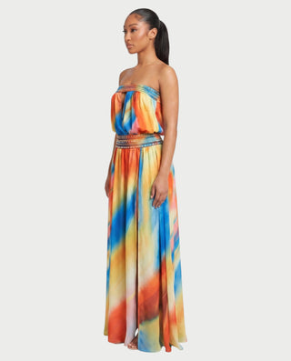 MARYAM Strapless Cut-Out High Slit Maxi Dress