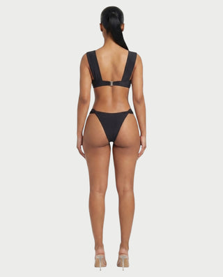 KAVINA Underwire Bikini & Long Sleeve Mesh Cover-Up Three-Piece Set