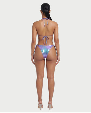 DALIYA Shiny Metallic Triangle Bikini Set