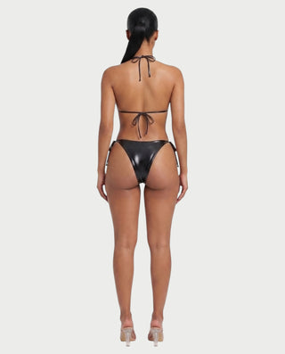 DALIYA Shiny Metallic Triangle Bikini Set