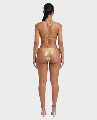 DALIYA Shiny Metallic Triangle Bikini Set