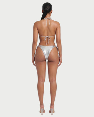 DALIYA Shiny Metallic Triangle Bikini Set
