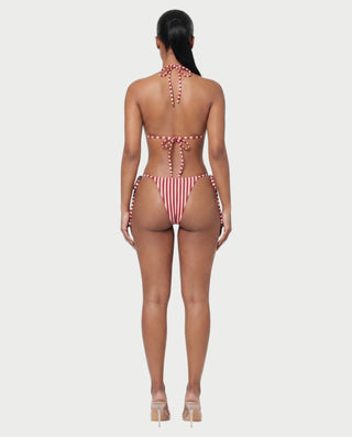 ABELYA Stripe Triangle Tie-Side Bikini Set