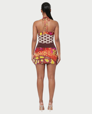 MARITA Abstract Print Bodycon Mini Dress