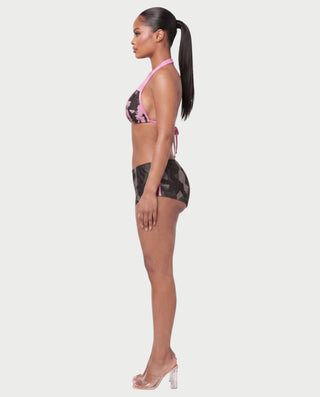 GUAMY Camo Halter Bikini & Swim Shorts Set