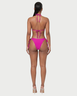LUCENZA Iridescent Shell Button Triangle Bikini Set