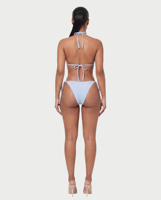 LUCENZA Iridescent Shell Button Triangle Bikini Set