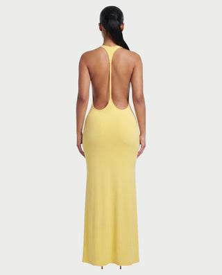 HIYABEL Open Back Halter Bodycon Maxi Dress