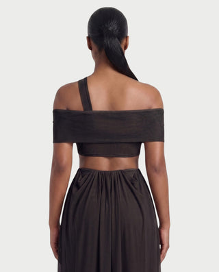 HACEY Draped Cutout Off-Shoulder Maxi Dress