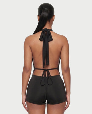 JENE Cowl Halter Top & Shorts Set
