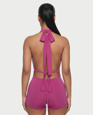 JENE Cowl Halter Top & Shorts Set