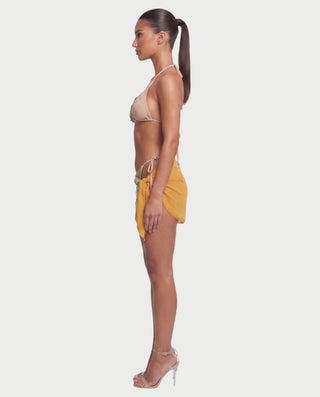 HEXA Mesh Floral Appliqué Bikini & Sarong Set