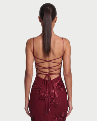 FLORELLE Floral Embroidered Corset Gown