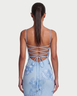 FLORELLE Floral Embroidered Corset Gown