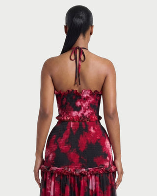 Vestido mini de malla con aberturas y detalle de cadena de JUVIA