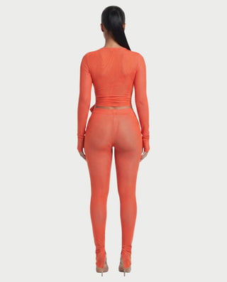 ZABETH Wrap-Front Long Sleeve Top & Leggings Set