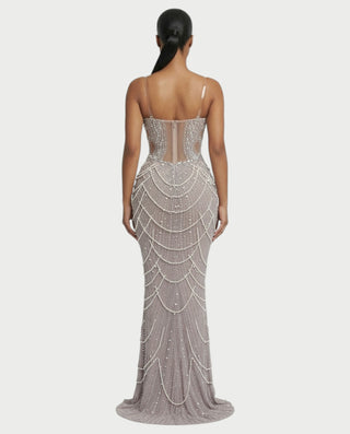 MIRYN Sheer Crystal Beaded Corset Maxi Dress – Celestia MIRYN Sheer Crystal Beaded Corset Maxi Dress – Celestia