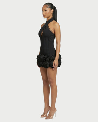 Vestido midi con flecos y escote pronunciado de LIRRA